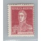 ARGENTINA 1932 GJ 619 ESTAMPILLA VARIEDAD PAPEL RAYADO NUEVA MINT U$ 25+